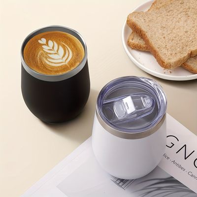 1pc 12Oz Wine Tumbler Glasses with Lid Stemless Double