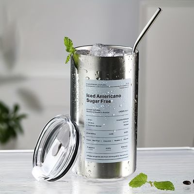 1pc 20oz Insulated Stainless Steel Tumbler with Lid